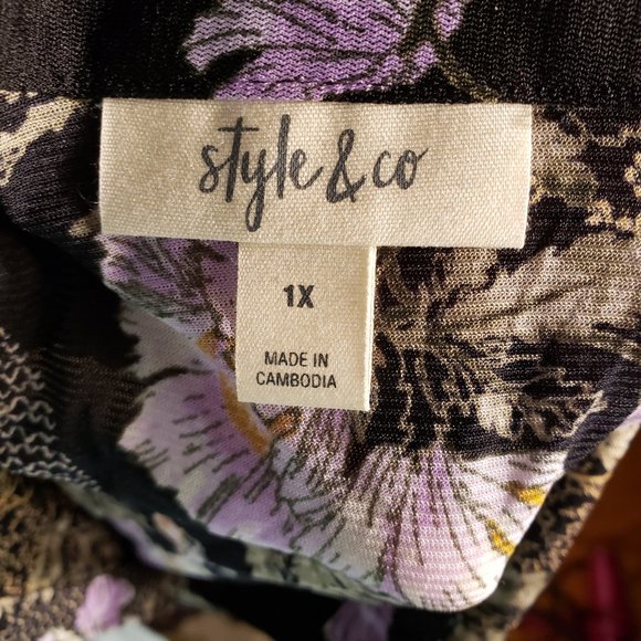 Style &Co 100% Nylon Plus Size Shirt Size 1X - Picture 7 of 7